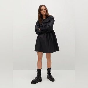 Mango Black puffed dress Mini Dress XS